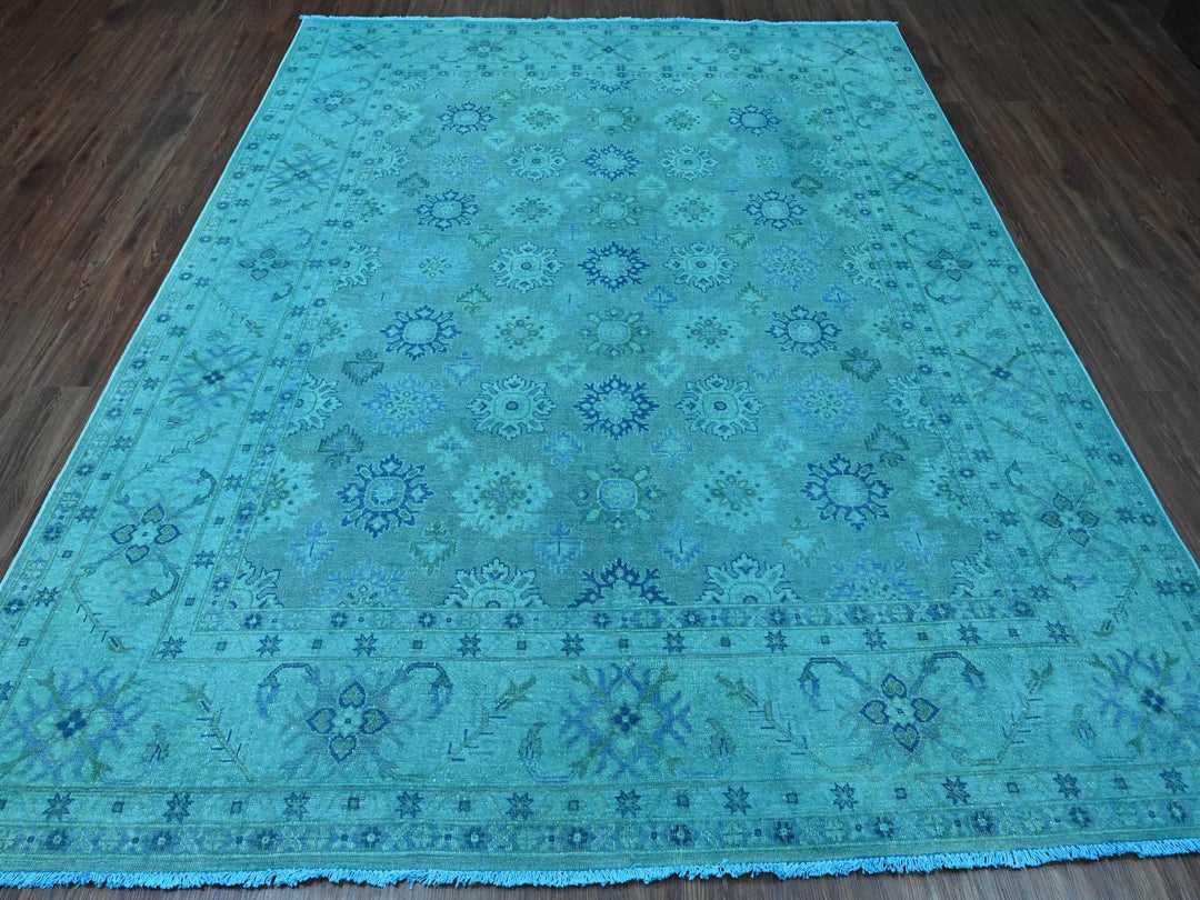 7'11" x 9'8" New Hand Knotted Overdyed Wool Rectangle Oriental Rug - MOA10220249