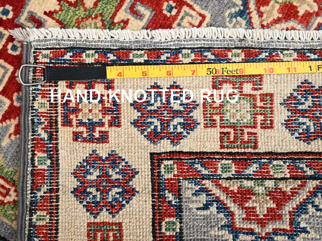 2'8" x 15'2" New Hand Knotted Grey Wool Runner Oriental Rug - MOA1022024