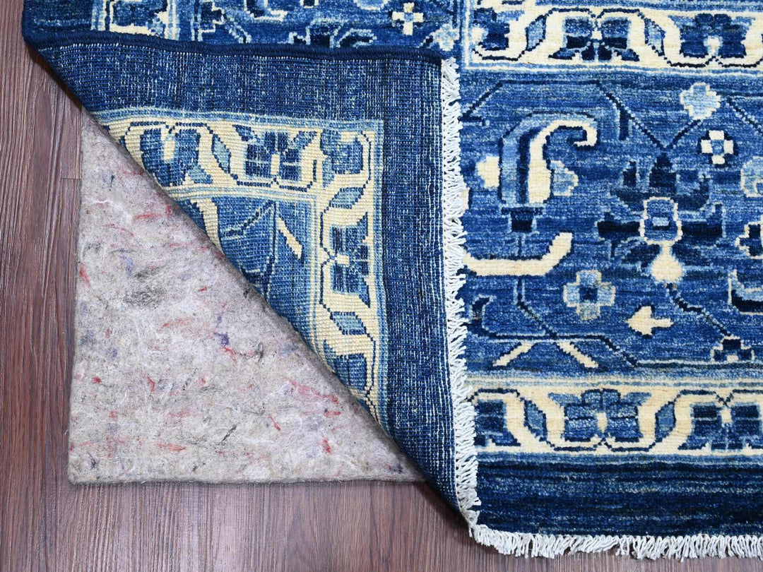 10'1" x 13'10" New Hand Knotted Blue Wool Rectangle Oriental Rug - MOA10220252