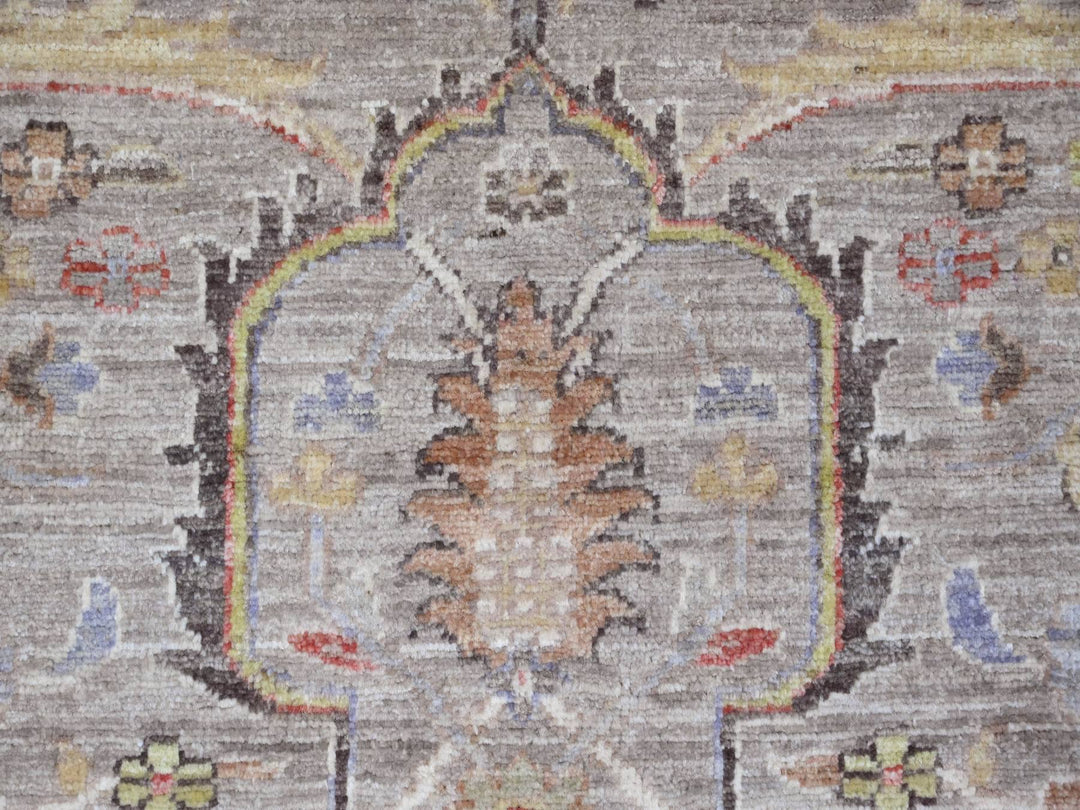 8'0" x 9'9" New Hand Knotted Brown Wool Rectangle Oriental Rug - MOA10220253