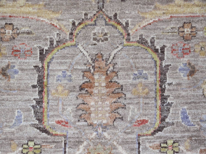 8'0" x 9'9" New Hand Knotted Brown Wool Rectangle Oriental Rug - MOA10220253