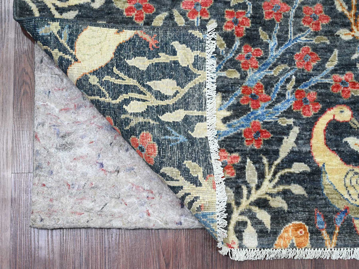 5'10" x 6'0" New Hand Knotted Blue Wool Square Oriental Rug - MOA10220255