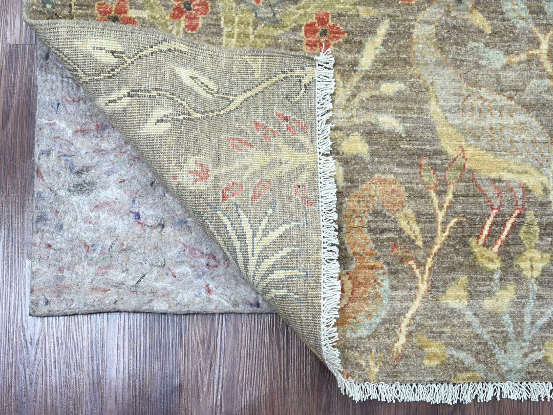 5'0" x 6'8" New Hand Knotted Brown Wool Rectangle Oriental Rug - MOA10220256