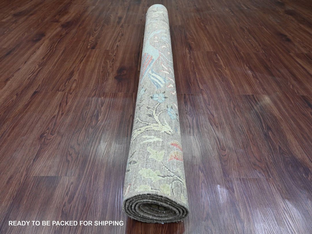 5'0" x 6'8" New Hand Knotted Brown Wool Rectangle Oriental Rug - MOA10220256