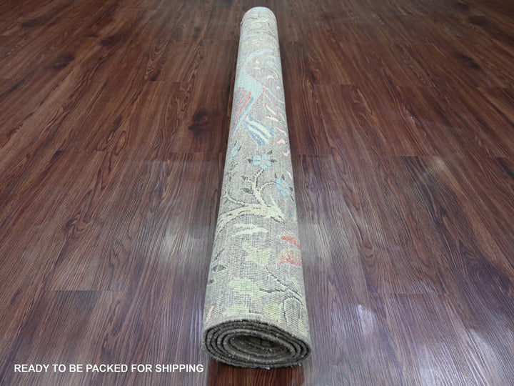 5'0" x 6'8" New Hand Knotted Brown Wool Rectangle Oriental Rug - MOA10220256