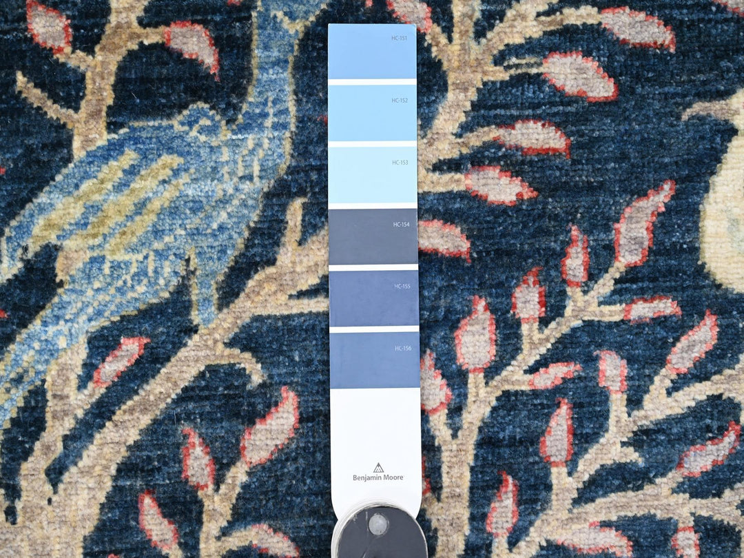 4'1" x 9'9" New Hand Knotted Blue Wool Runner Oriental Rug - MOA10220259