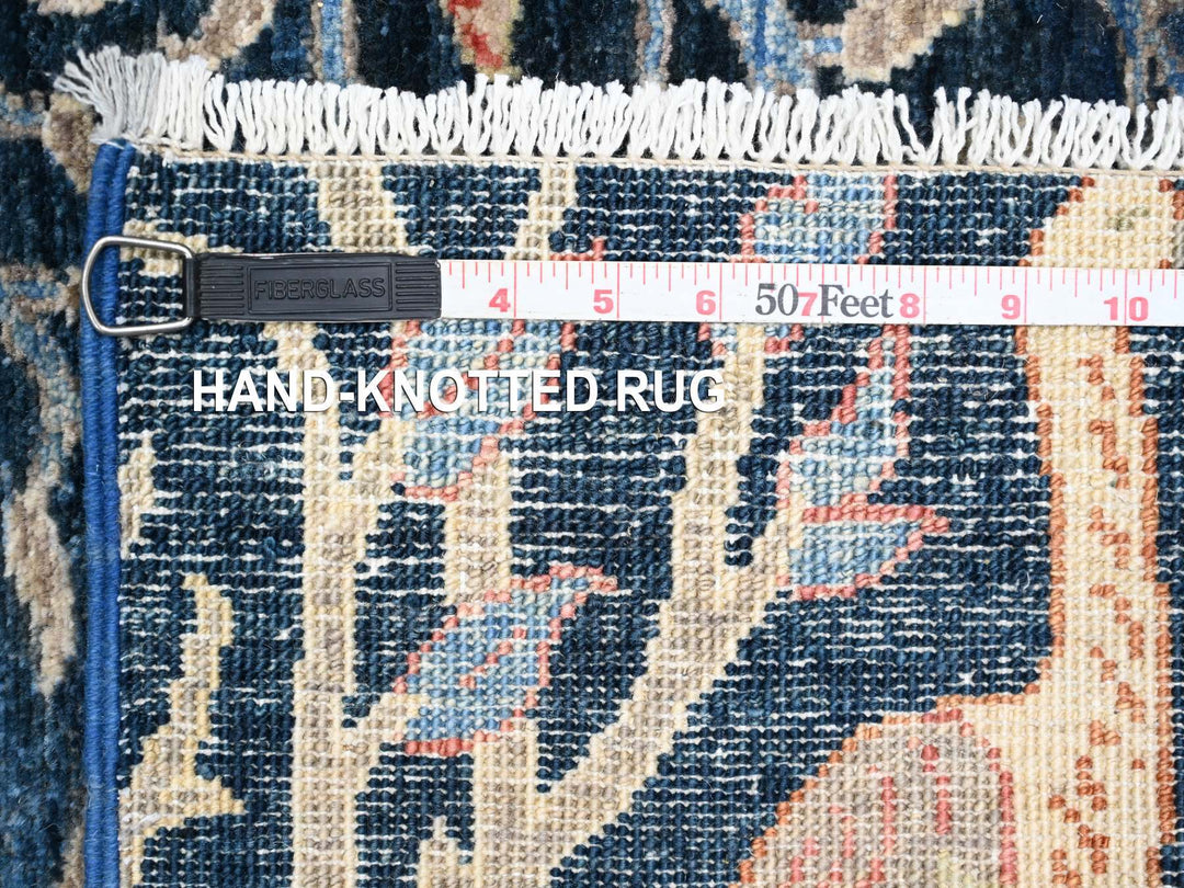 4'1" x 9'9" New Hand Knotted Blue Wool Runner Oriental Rug - MOA10220259