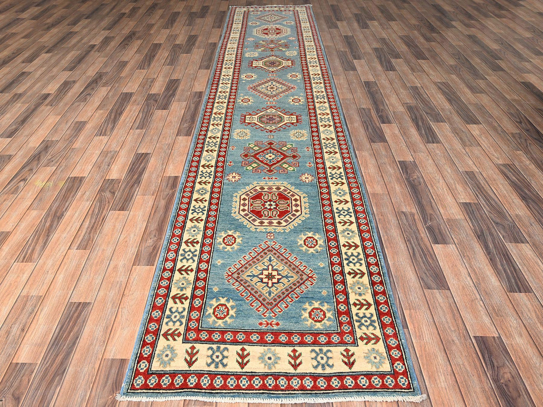 2'11" x 13'8" New Hand Knotted Beige Wool Runner Oriental Rug - MOA1022025