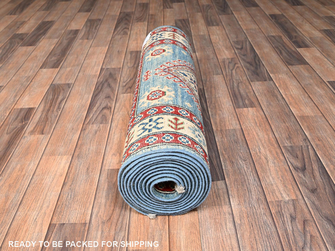 2'11" x 13'8" New Hand Knotted Beige Wool Runner Oriental Rug - MOA1022025