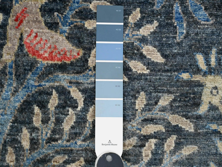 3'11" x 15'8" New Hand Knotted Blue Wool Runner Oriental Rug - MOA10220263