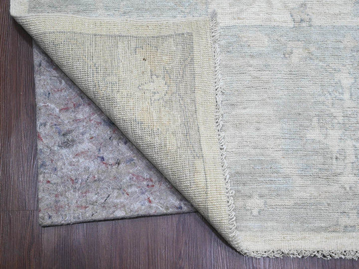8'10" x 17'4" New Hand Knotted Ivory Wool Rectangle Oriental Rug - MOA10220264