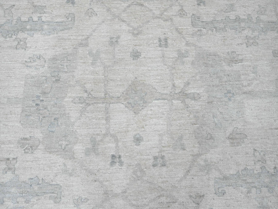 8'10" x 17'4" New Hand Knotted Ivory Wool Rectangle Oriental Rug - MOA10220264