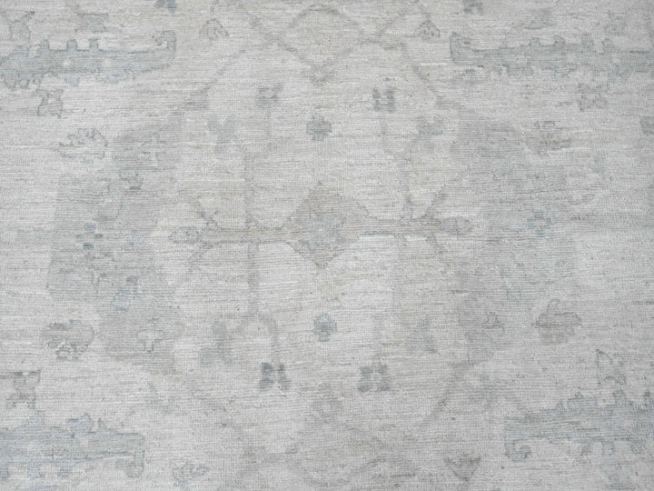 8'10" x 17'4" New Hand Knotted Ivory Wool Rectangle Oriental Rug - MOA10220264