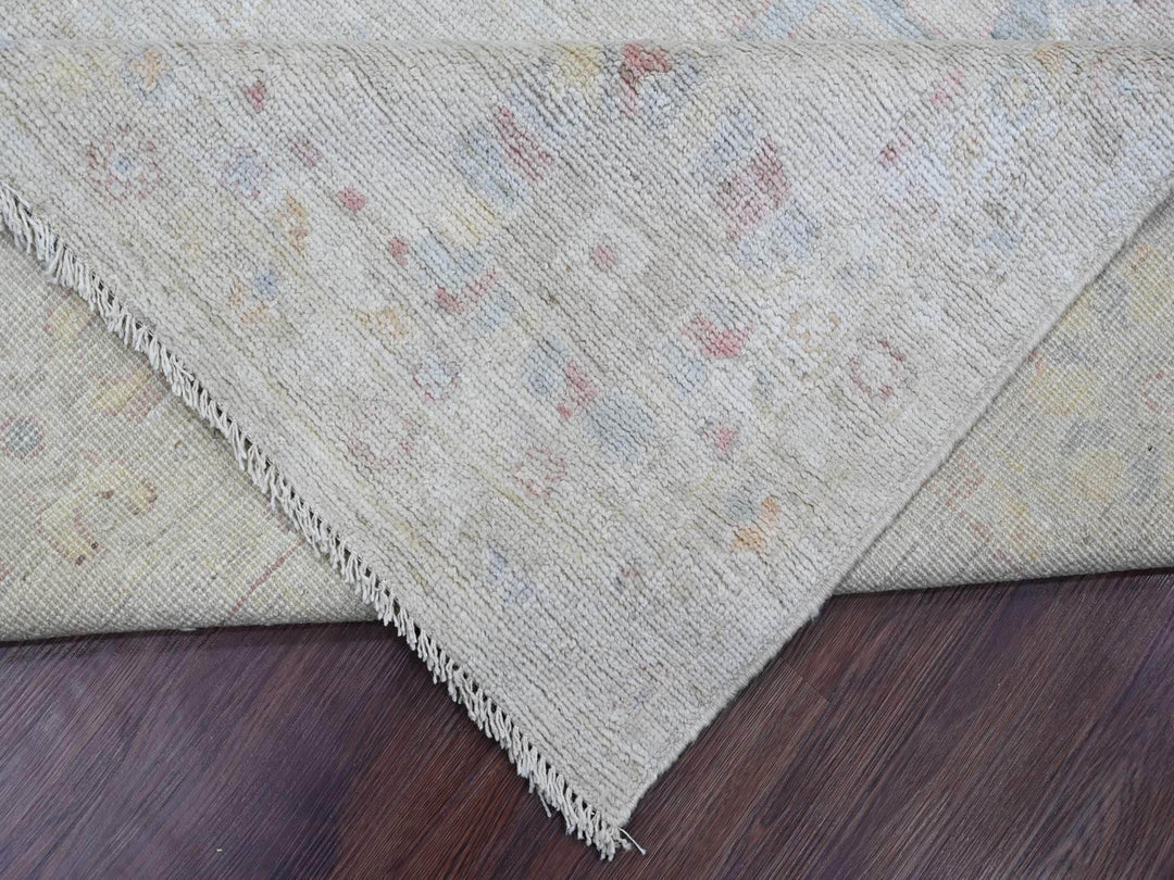 7'10" x 9'8" New Hand Knotted Grey Wool Rectangle Oriental Rug - MOA10220265