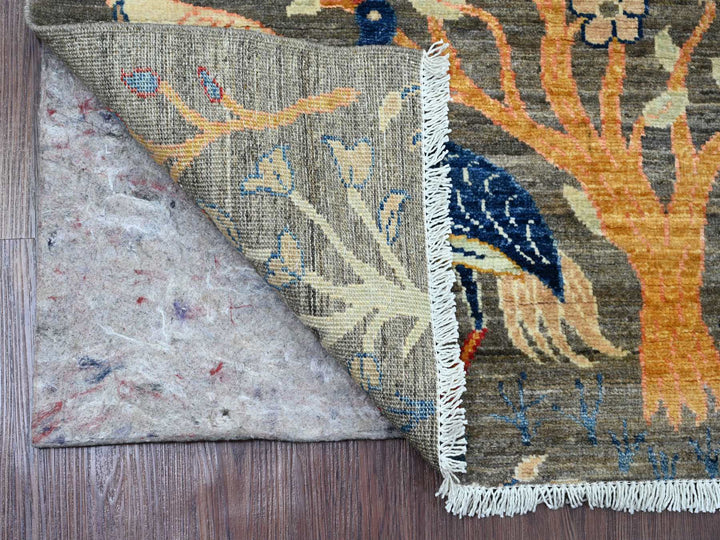 2'8" x 5'8" New Hand Knotted Grey Wool Runner Oriental Rug - MOA10220267