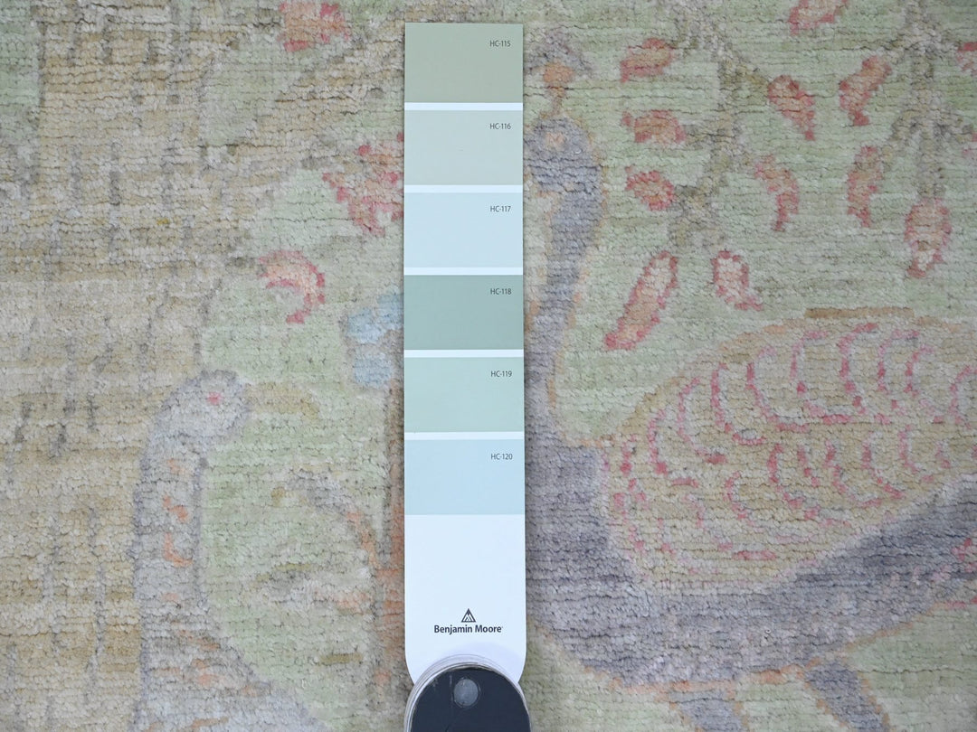 2'11" x 4'8" New Hand Knotted Green Wool Rectangle Oriental Rug - MOA10220268