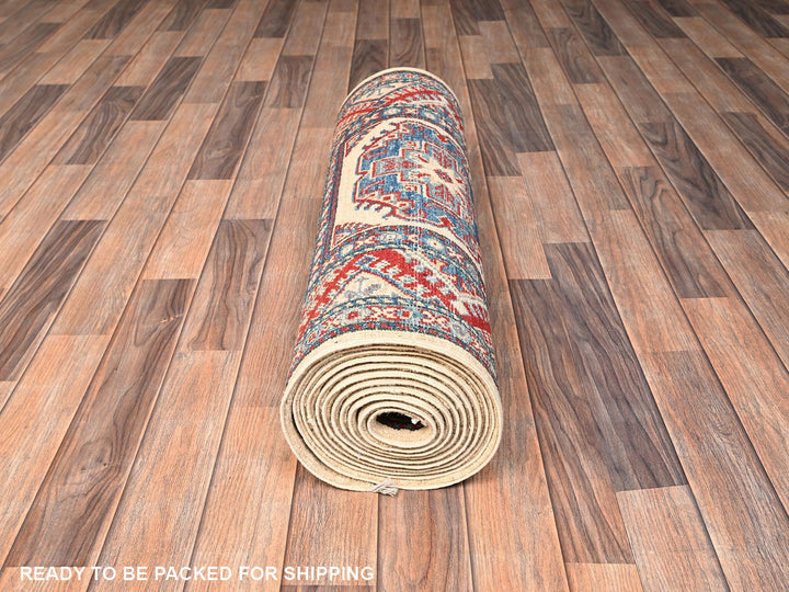 2'9" x 15'4" New Hand Knotted Ivory Wool Runner Oriental Rug - MOA1022026