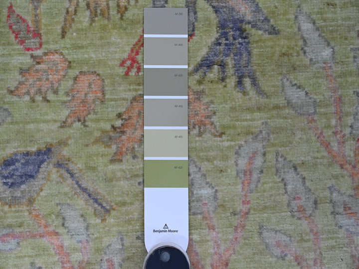 2'4" x 7'9" New Hand Knotted Green Wool Runner Oriental Rug - MOA10220270