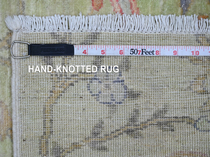 2'4" x 7'9" New Hand Knotted Green Wool Runner Oriental Rug - MOA10220270