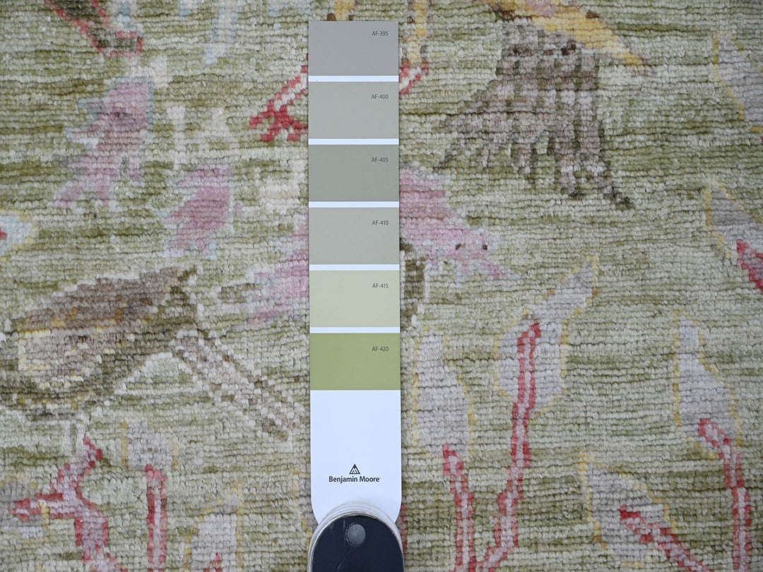 2'7" x 6'0" New Hand Knotted Green Wool Runner Oriental Rug - MOA10220271