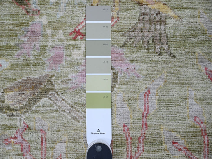 2'7" x 6'0" New Hand Knotted Green Wool Runner Oriental Rug - MOA10220271