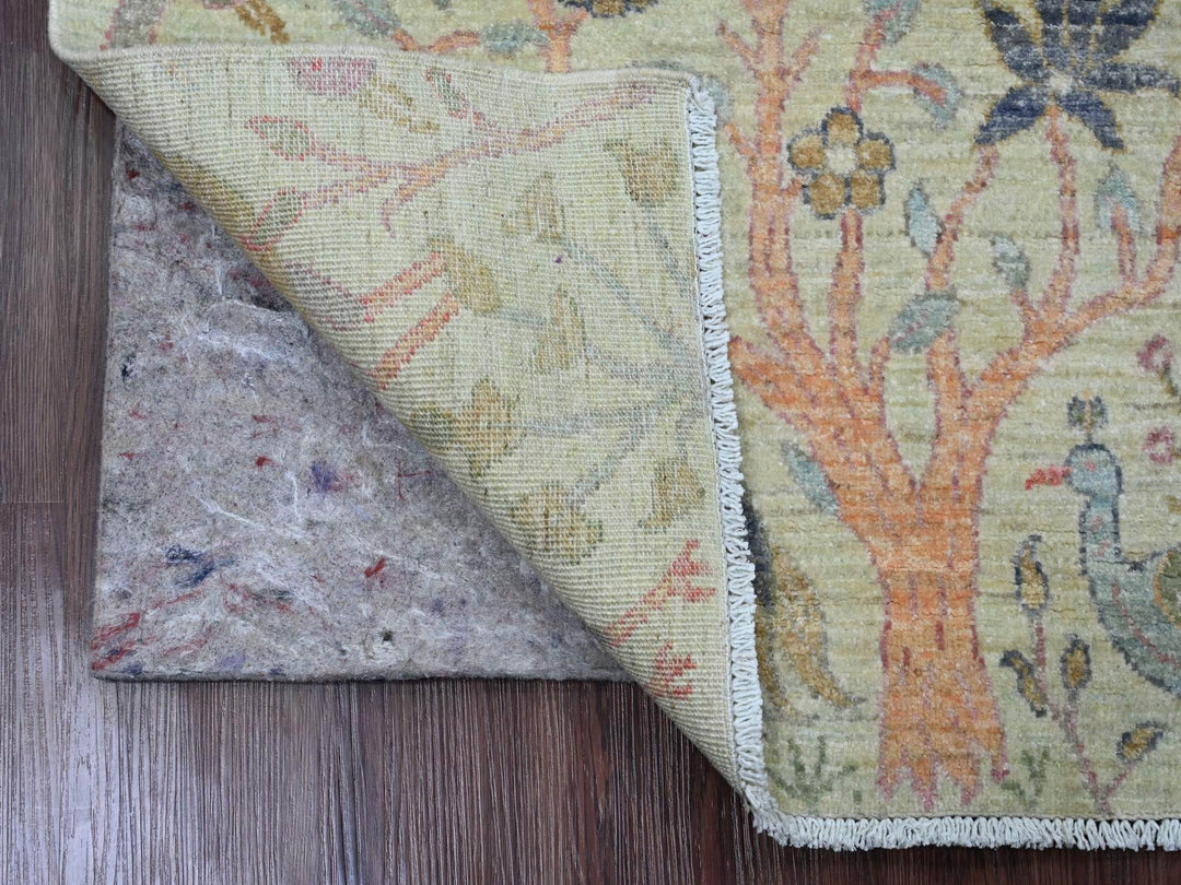 2'11" x 4'8" New Hand Knotted Green Wool Rectangle Oriental Rug - MOA10220273