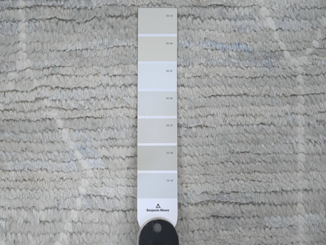 2'6" x 12'9" New Hand Knotted Ivory Wool Runner Oriental Rug - MOA10220278