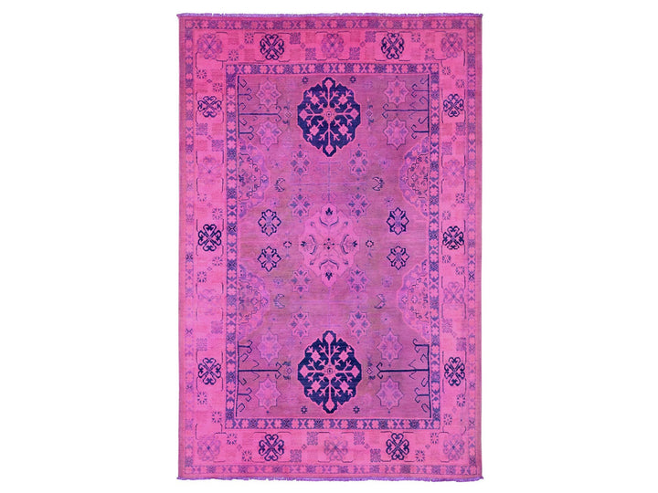 5'10" x 9'1" New Hand Knotted Overdyed Wool Rectangle Oriental Rug - MOA10220279
