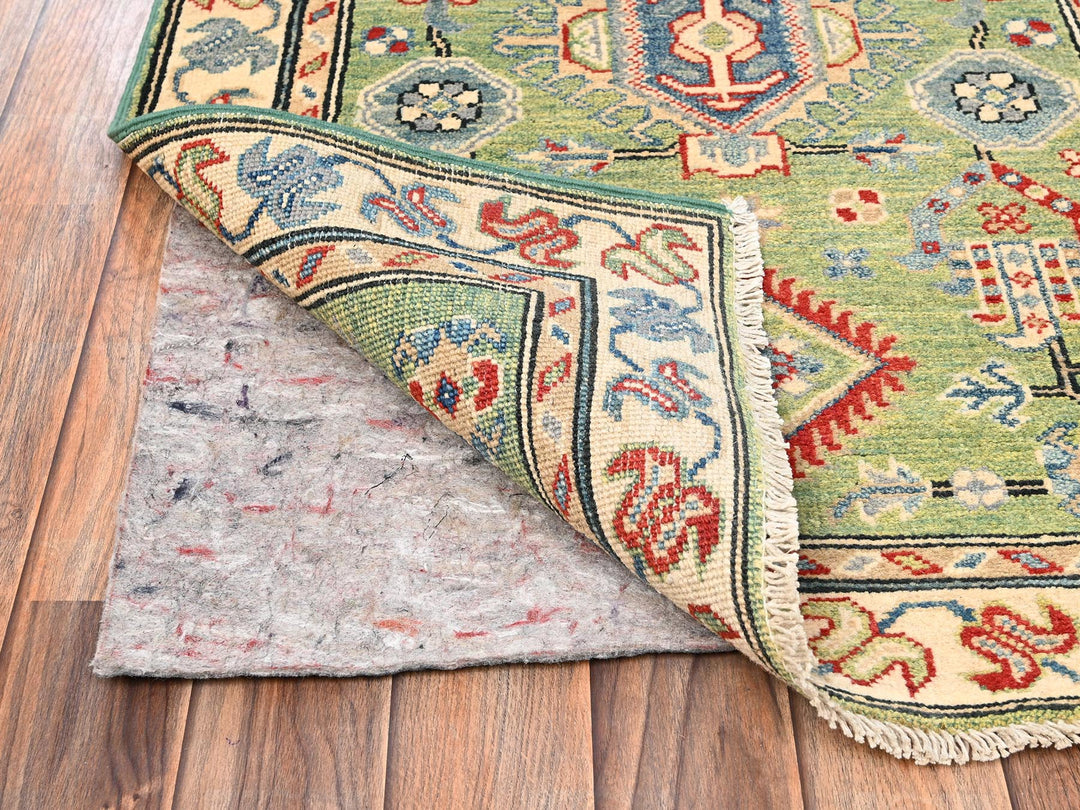 2'8" x 12'11" New Hand Knotted Green Wool Runner Oriental Rug - MOA1022027