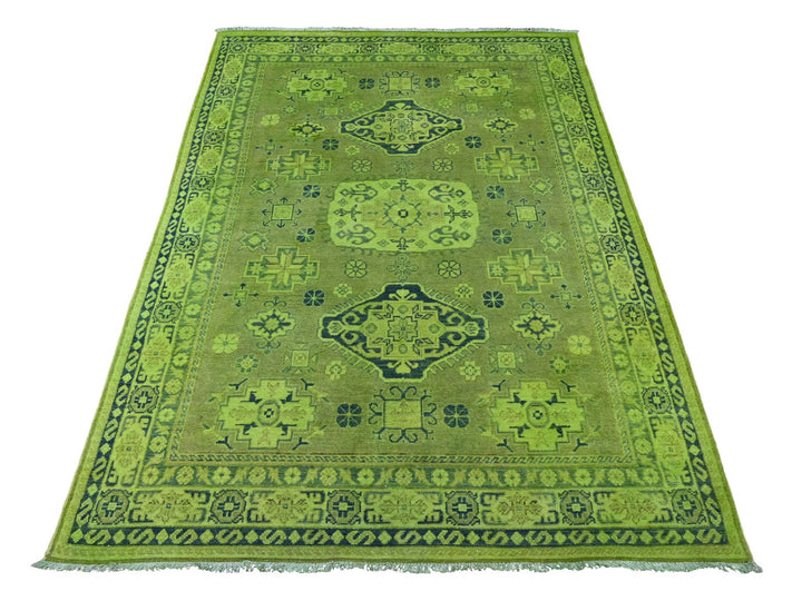 4'8" x 6'3" New Hand Knotted Overdyed Wool Rectangle Oriental Rug - MOA10220282