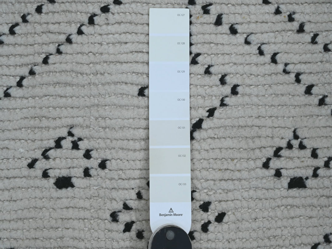 3'0" x 12'8" New Hand Knotted Ivory Wool Runner Oriental Rug - MOA10220289