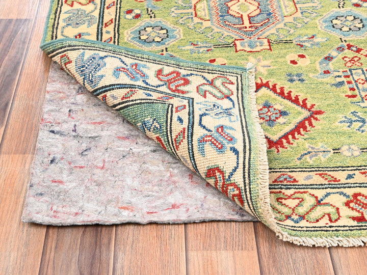 2'8" x 12'7" New Hand Knotted Green Wool Runner Oriental Rug - MOA1022028