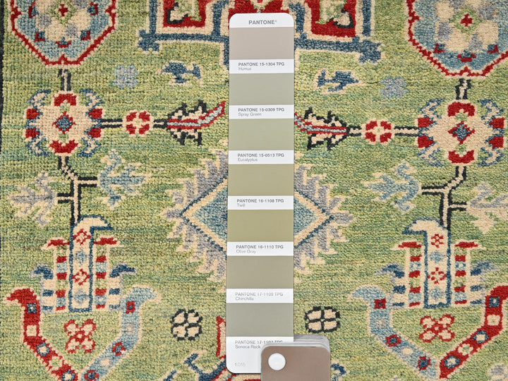 2'8" x 12'7" New Hand Knotted Green Wool Runner Oriental Rug - MOA1022028