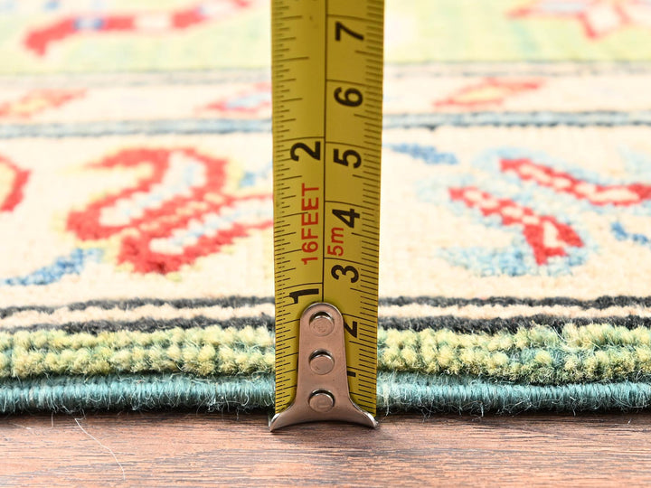 2'8" x 12'7" New Hand Knotted Green Wool Runner Oriental Rug - MOA1022028