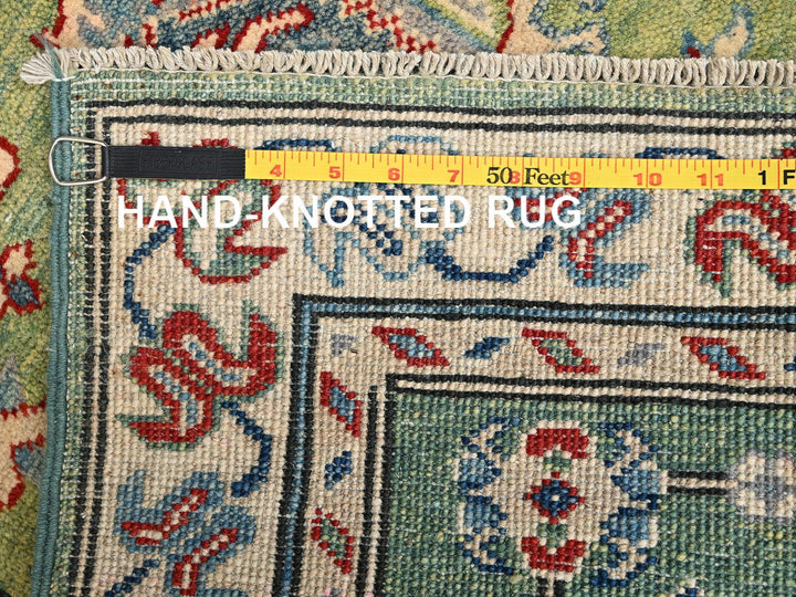 2'8" x 12'7" New Hand Knotted Green Wool Runner Oriental Rug - MOA1022028