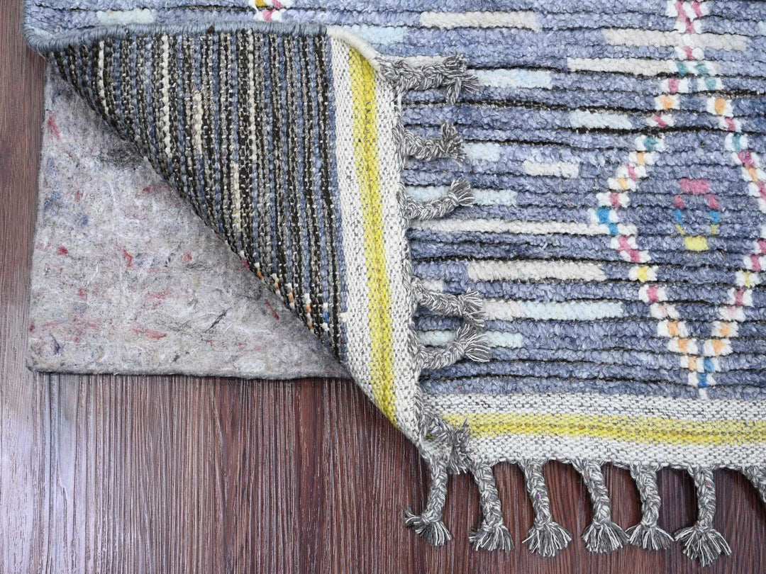 2'5" x 8'4" New Hand Knotted Grey Wool Runner Oriental Rug - MOA10220290
