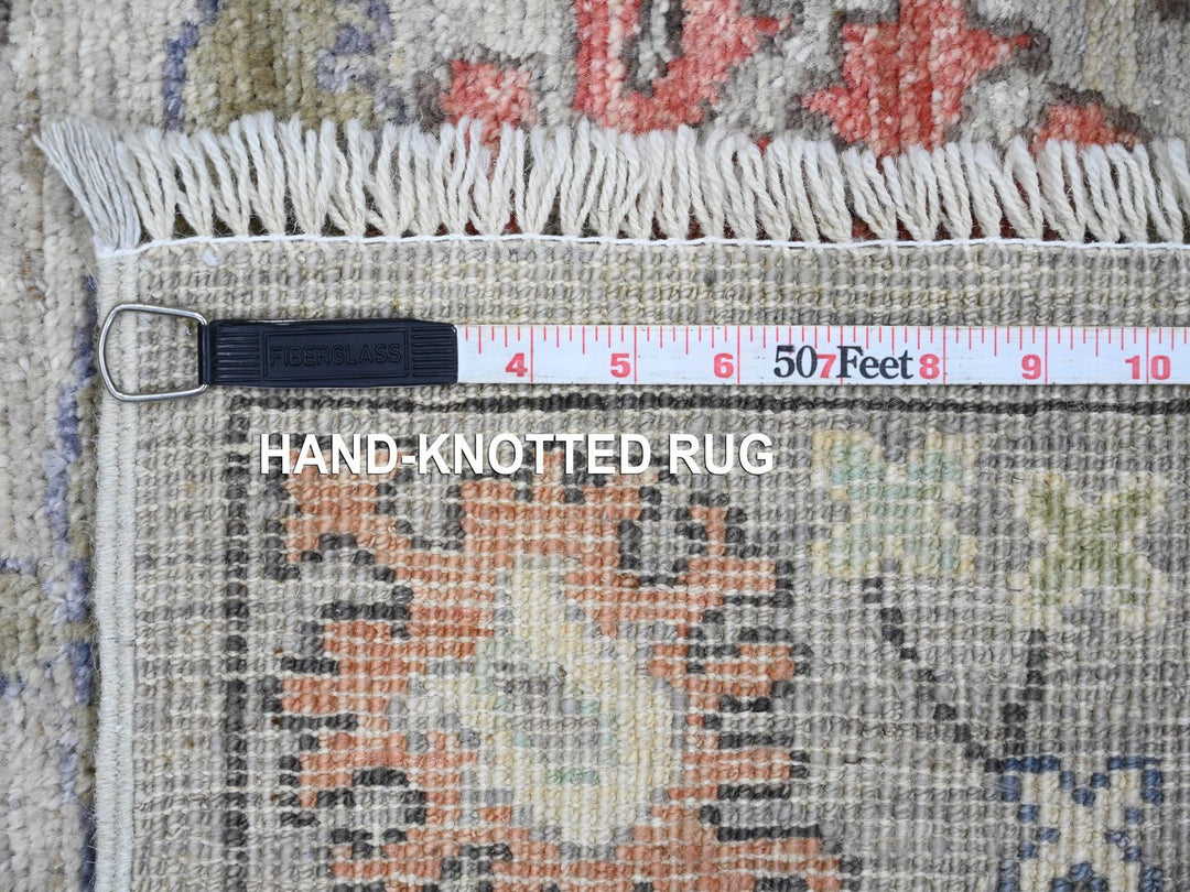 3'0" x 11'7" New Hand Knotted Grey Wool Runner Oriental Rug - MOA10220293