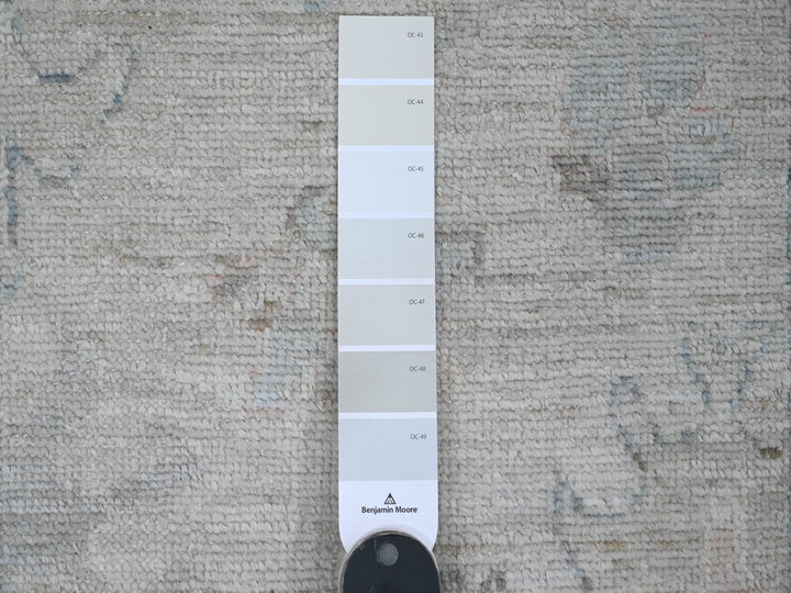 2'7" x 9'9" New Hand Knotted Grey Wool Runner Oriental Rug - MOA10220294