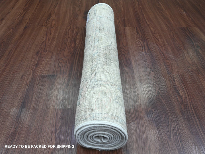 2'7" x 9'9" New Hand Knotted Grey Wool Runner Oriental Rug - MOA10220294