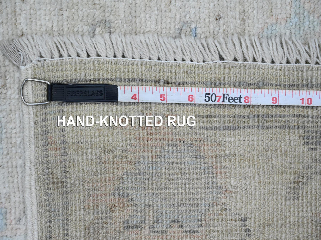 2'7" x 9'9" New Hand Knotted Grey Wool Runner Oriental Rug - MOA10220294