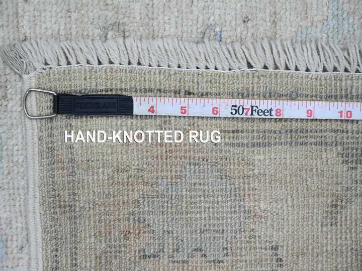2'7" x 9'9" New Hand Knotted Grey Wool Runner Oriental Rug - MOA10220294