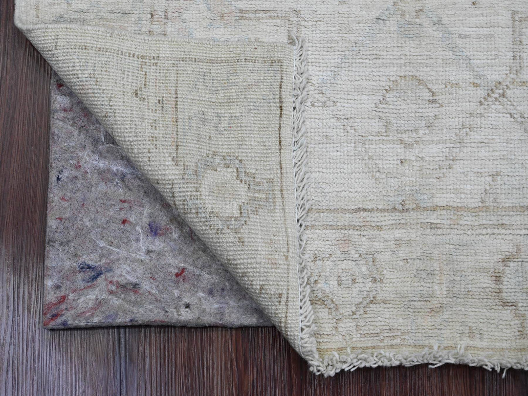 3'0" x 9'5" New Hand Knotted Ivory Wool Runner Oriental Rug - MOA10220296
