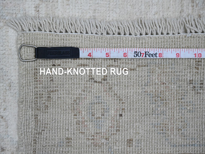 3'0" x 9'5" New Hand Knotted Ivory Wool Runner Oriental Rug - MOA10220296