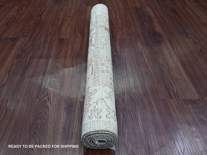 2'11" x 4'9" New Hand Knotted Grey Wool Rectangle Oriental Rug - MOA10220299