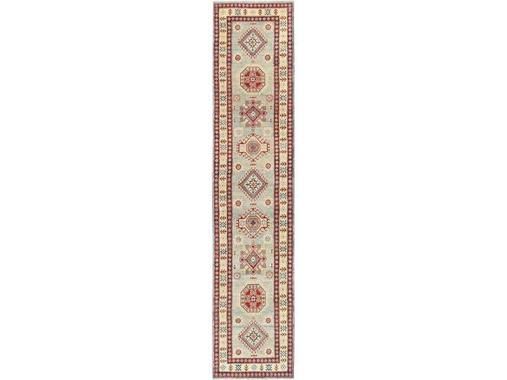 2'9" x 13'7" New Hand Knotted Ivory Wool Runner Oriental Rug - MOA1022029