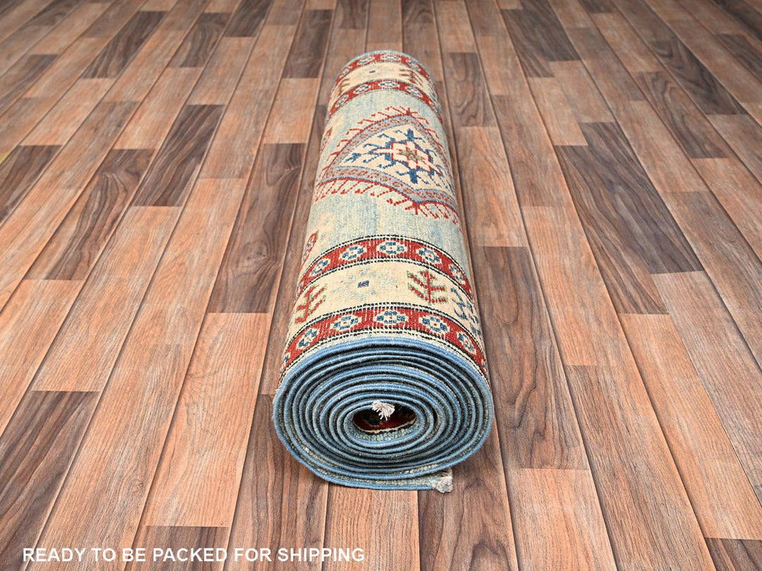 2'9" x 13'7" New Hand Knotted Ivory Wool Runner Oriental Rug - MOA1022029