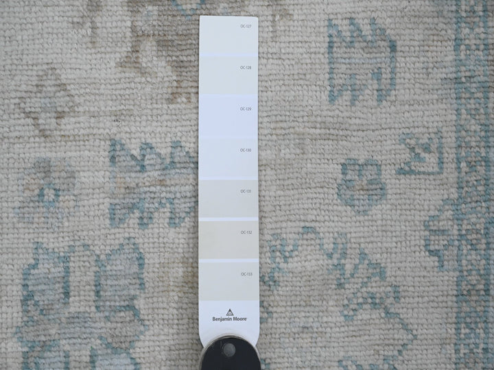 2'8" x 11'4" New Hand Knotted Ivory Wool Runner Oriental Rug - MOA10220300