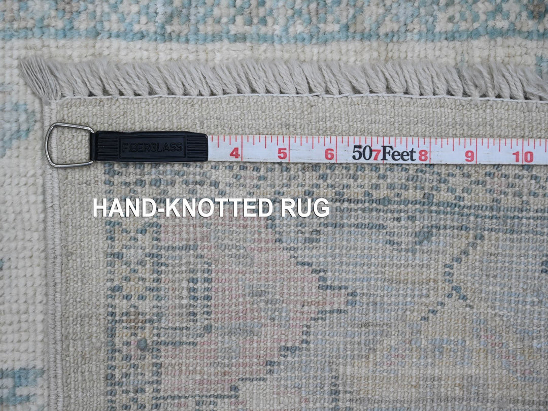 2'8" x 11'4" New Hand Knotted Ivory Wool Runner Oriental Rug - MOA10220300