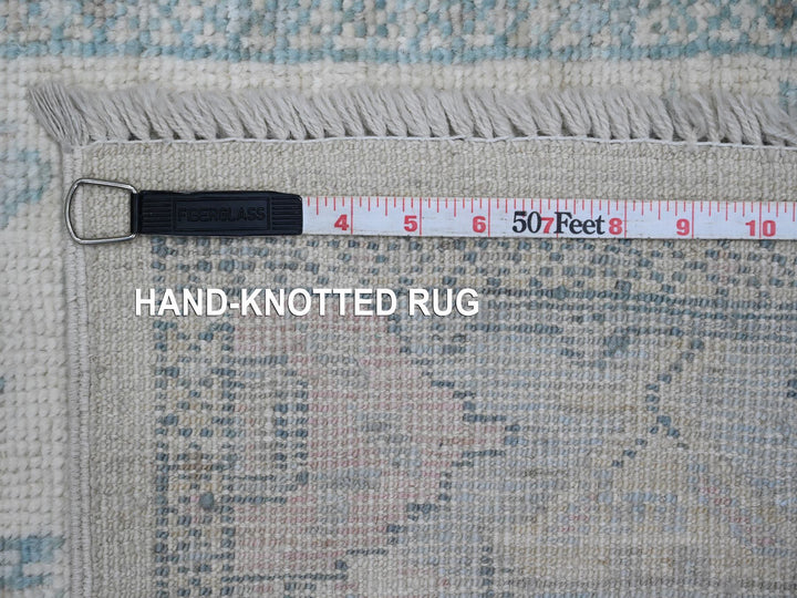 2'8" x 11'4" New Hand Knotted Ivory Wool Runner Oriental Rug - MOA10220300