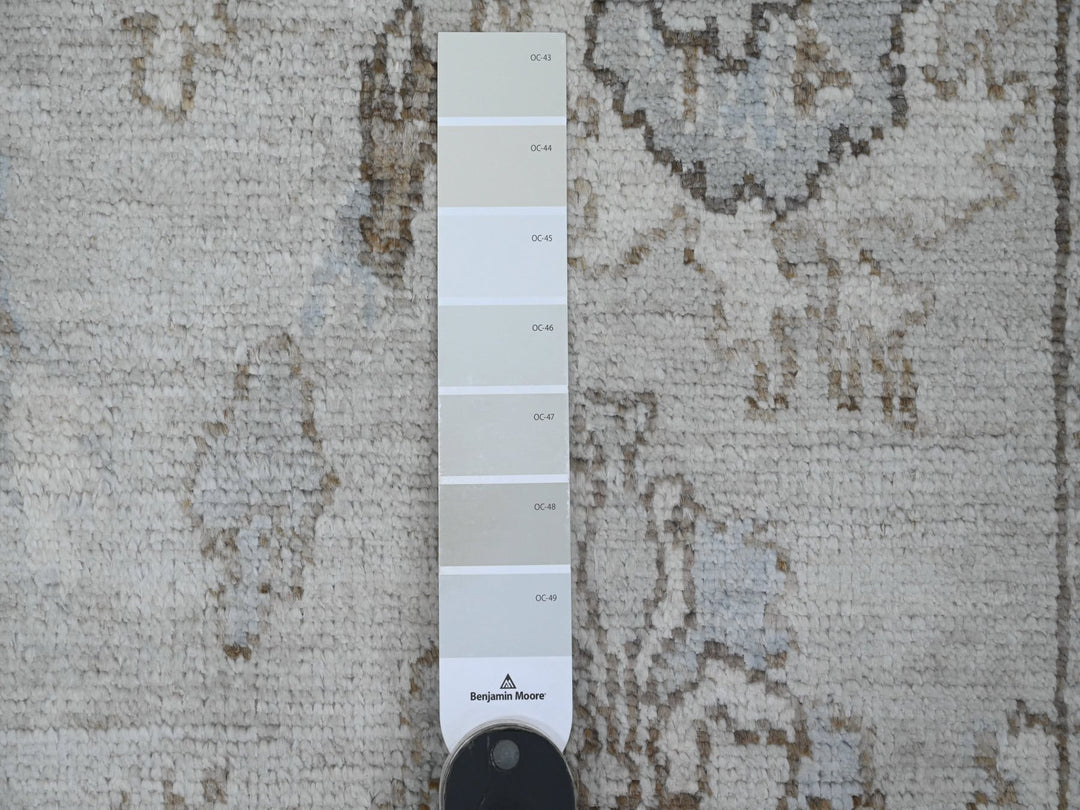 2'7" x 9'9" New Hand Knotted Grey Wool Runner Oriental Rug - MOA10220301